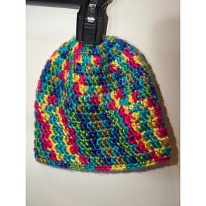 Kids Handmade Crochet Beanie Hat Rainbow Colors DIY infant winter